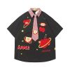 WES®️| ÁO SƠ MI NGẮN TAY THÊU HỌA TIẾT HOẠT HÌNH UNISEX MS549