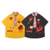 WES®️| ÁO SƠ MI NGẮN TAY THÊU HỌA TIẾT HOẠT HÌNH UNISEX MS549