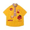 WES®️| ÁO SƠ MI NGẮN TAY THÊU HỌA TIẾT HOẠT HÌNH UNISEX MS549