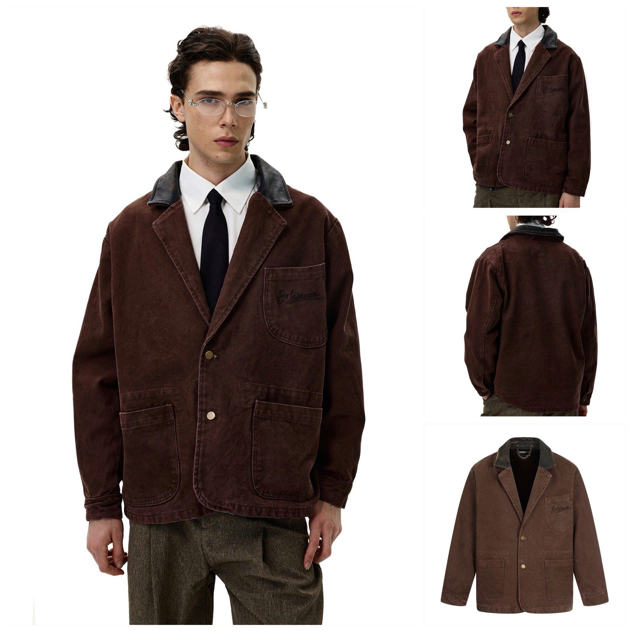 11KN®️| ÁO KHOÁC DA THẬT MAILARD MÀU NÂU CỔ ĐIỂN DÁNG RỘNG UNISEX