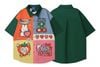 WES®️| ÁO SƠ MI NGẮN TAY THÊU HỌA TIẾT HOẠT HÌNH  UNISEX HY860