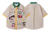 WES®️| ÁO SƠ MI NGẮN TAY THÊU HỌA TIẾT HOẠT HÌNH SHINCHAN UNISEX HY918
