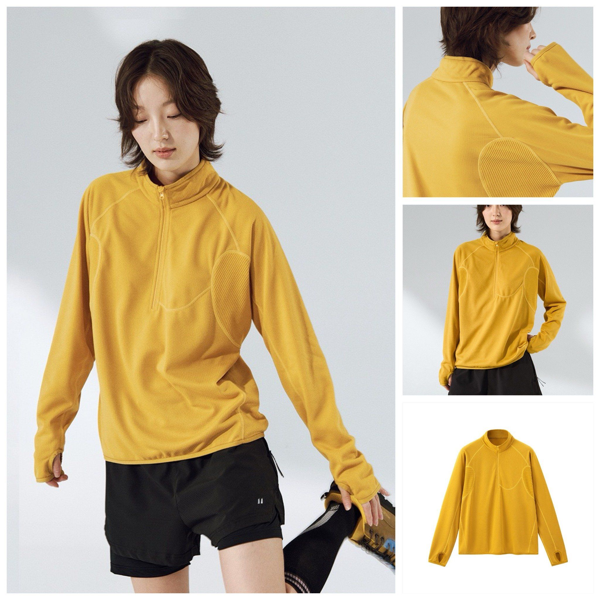 INF®️| ÁO THUN DÀI TAY NỈ NHUNG GIỮ NHIỆT CỔ KHÓA KÉO UNISEX INF 4480