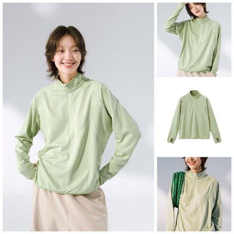 INF®️| ÁO THUN DÀI TAY NỈ NHUNG GIỮ NHIỆT CỔ KHÓA KÉO UNISEX INF 4480