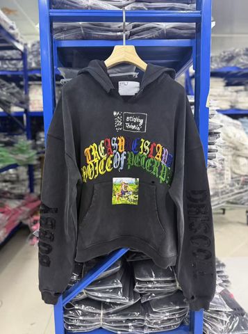 FK®️| ÁO KHOÁC DÁNG RỘNG HOODIE COTTON WASH IN HÌNH LÀM RÁCH UNISEX PH6014