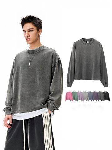 INF®️| ÁO THUN DÀI TAY DÁNG RỘNG WASH UNISEX INF 3356