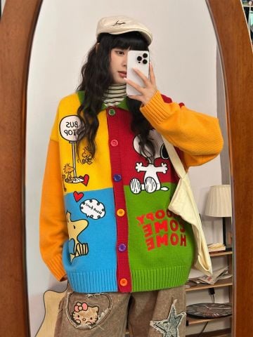 WES®️| ÁO KHOÁC LEN THÊU SNOOPY RETRO UNISEX WES240