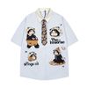 WES®️| ÁO SƠ MI NGẮN TAY THÊU HỌA TIẾT HOẠT HÌNH UNISEX 5155