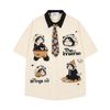 WES®️| ÁO SƠ MI NGẮN TAY THÊU HỌA TIẾT HOẠT HÌNH UNISEX 5155