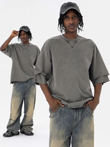 FG®️| ÁO THUN CỔ TRÒN NGẮN TAY WASH CÁCH ĐIỆU FG F390