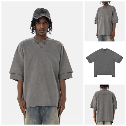 FG®️| ÁO THUN CỔ TRÒN NGẮN TAY WASH CÁCH ĐIỆU FG F390