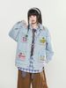 WES®️| ÁO KHOÁC DENIM CỔ BẺ THÊU HỌA TIẾT SUMMER RETRO UNISEX WES2026