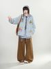 WES®️| ÁO KHOÁC DENIM CỔ BẺ THÊU HỌA TIẾT SUMMER RETRO UNISEX WES2026