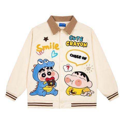 WES®️| ÁO KHOÁC THÊU HỌA TIẾT HOẠT HÌNH SHINCHAN UNISEX YH1112