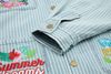 WES®️| ÁO KHOÁC DENIM CỔ BẺ THÊU HỌA TIẾT SUMMER RETRO UNISEX WES2026