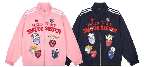 WES®️| ÁO KHOÁC VẢI THÔ THÊU HỌA TIẾT HOẠT HÌNH 3MODE SISTER UNISEX W801