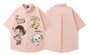 WES®️| ÁO SƠ MI NGẮN TAY THÊU HỌA TIẾT HOẠT HÌNH UNISEX YH1056