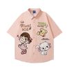 WES®️| ÁO SƠ MI NGẮN TAY THÊU HỌA TIẾT HOẠT HÌNH UNISEX YH1056