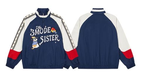 WES®️| ÁO KHOÁC VẢI THÔ THÊU HỌA TIẾT HOẠT HÌNH 3MODE SISTER UNISEX W806