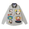 WES®️| ÁO SƠ MI DÀI TAY THÊU HỌA TIẾT HOẠT HÌNH UNISEX YH1133