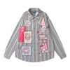 WES®️| ÁO SƠ MI DÀI TAY THÊU HỌA TIẾT HOẠT HÌNH UNISEX YH1089