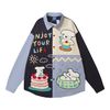WES®️| ÁO SƠ MI DÀI TAY THÊU HỌA TIẾT HOẠT HÌNH UNISEX YH1139