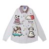 WES®️| ÁO SƠ MI DÀI TAY THÊU HỌA TIẾT HOẠT HÌNH UNISEX YH1088
