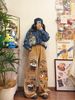 WES®️| QUẦN JEANS RETRO THÊU HỌA TIẾT HOẠT HÌNH VUI NHỘN ỐNG RỘNG WASH UNISEX WES6192