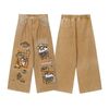 WES®️| QUẦN JEANS RETRO THÊU HỌA TIẾT HOẠT HÌNH VUI NHỘN ỐNG RỘNG WASH UNISEX WES6192