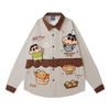 WES®️| ÁO SƠ MI DÀI TAY THÊU HỌA TIẾT HOẠT HÌNH SHINCHAN UNISEX YH1135