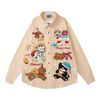 WES®️| ÁO SƠ MI DÀI TAY THÊU HỌA TIẾT HOẠT HÌNH UNISEX YH1087