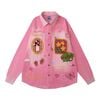 WES®️| ÁO SƠ MI JEAN DÀI TAY THÊU HỌA TIẾT HOẠT HÌNH UNISEX HY1009
