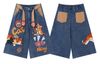 WES®️| QUẦN SHORT DENIM THÊU HOẠT HÌNH CAT DÁNG RỘNG UNISEX 6227