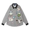 WES®️| ÁO SƠ MI DÀI TAY THÊU HỌA TIẾT HOẠT HÌNH UNISEX YH1132