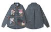 WES®️| ÁO SƠ MI JEAN DÀI TAY THÊU HỌA TIẾT HOẠT HÌNH UNISEX HY1002