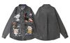 WES®️| ÁO SƠ MI JEAN DÀI TAY THÊU HỌA TIẾT HOẠT HÌNH UNISEX YH1083