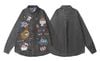 WES®️| ÁO SƠ MI JEAN DÀI TAY THÊU HỌA TIẾT HOẠT HÌNH SHINCHAN UNISEX HY1128