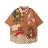 WES®️| ÁO SƠ MI NGẮN TAY THÊU HỌA TIẾT HOẠT HÌNH  UNISEX YH995