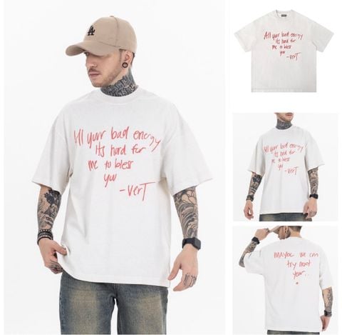 FG®️| ÁO THUN CỔ TRÒN NGẮN TAY IN HÌNH CHỮ OVERSIZE FG F184