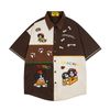 WES®️| ÁO SƠ MI NGẮN TAY THÊU HỌA TIẾT HOẠT HÌNH UNISEX 8001