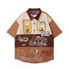 WES®️| ÁO SƠ MI NGẮN TAY THÊU HỌA TIẾT HOẠT HÌNH SNOOPY UNISEX YH808