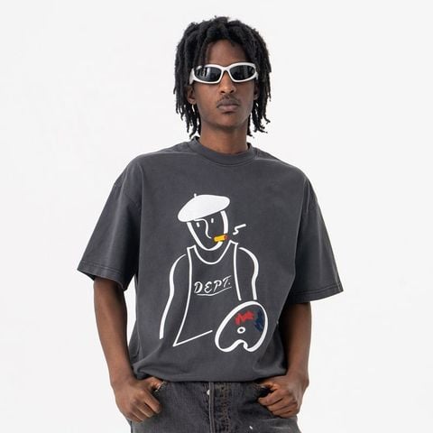 FG®️| ÁO THUN CỔ TRÒN NGẮN TAY IN HÌNH HỌA SỸ OVERSIZE FG F305