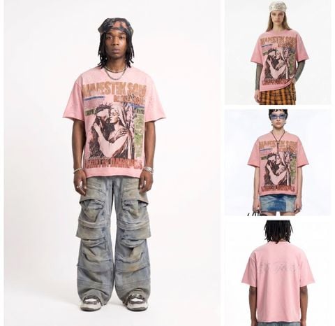 FK®️| ÁO THUN NGẮN TAY CỔ TRÒN COTTON IN HÌNH KTS ĐÍNH ĐÁ FK06