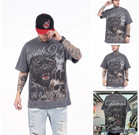 FK®️| ÁO THUN NGẮN TAY CỔ TRÒN COTTON IN HÌNH KTS ĐÍNH ĐÁ FK19