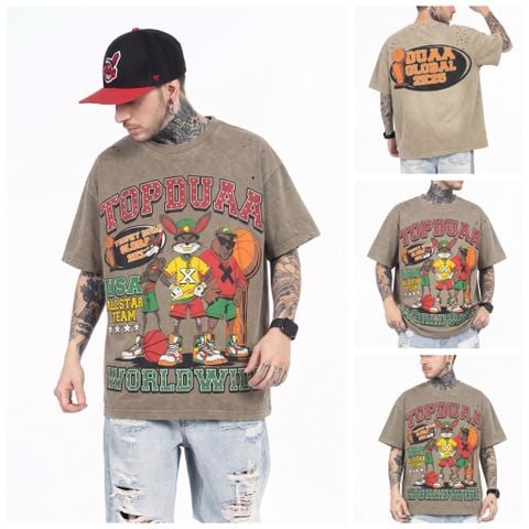 FK®️| ÁO THUN NGẮN TAY CỔ TRÒN COTTON IN HÌNH KTS ĐÍNH ĐÁ FK15