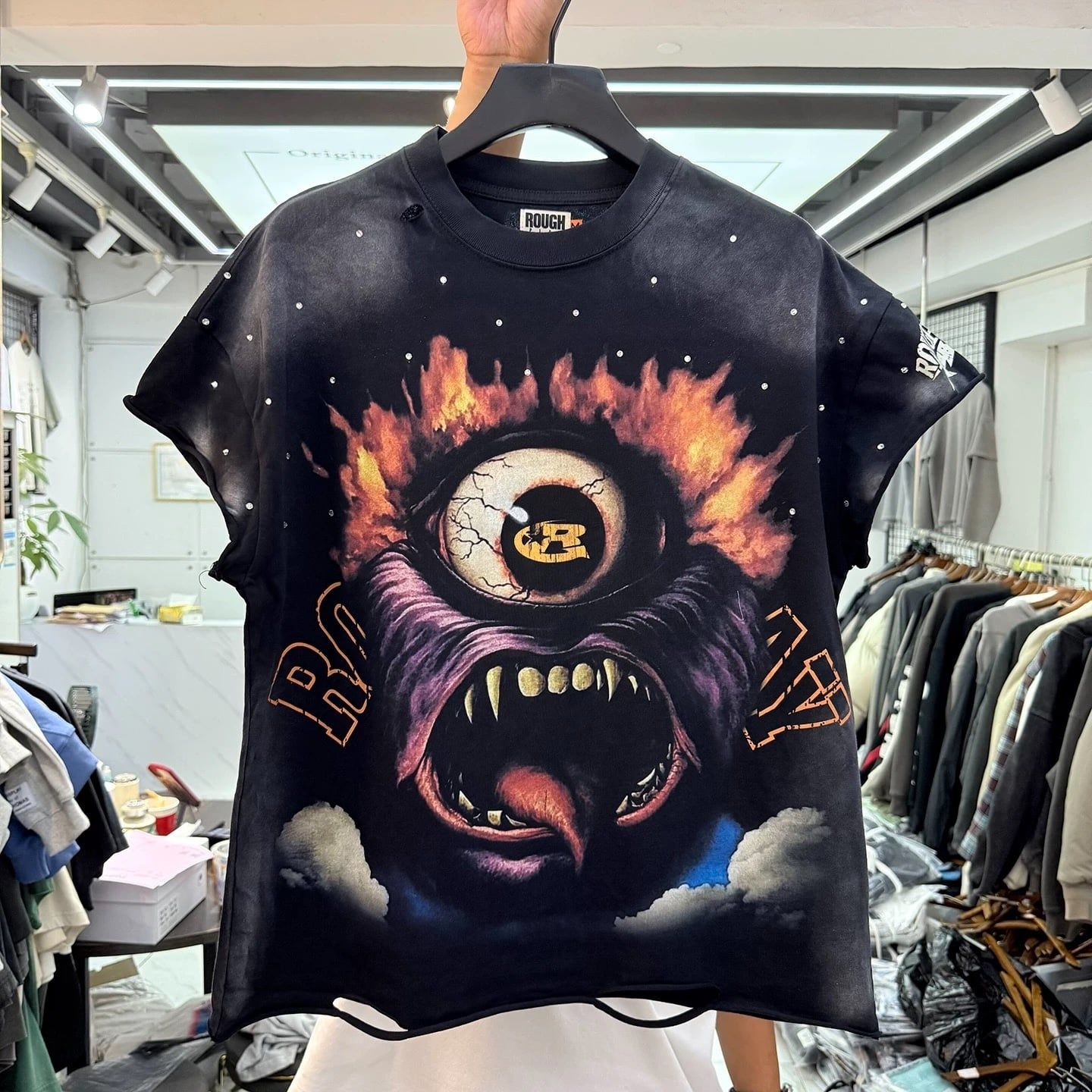 FK®️| ÁO THUN NGẮN TAY CỔ TRÒN COTTON IN HÌNH KTS ĐÍNH ĐÁ FK23