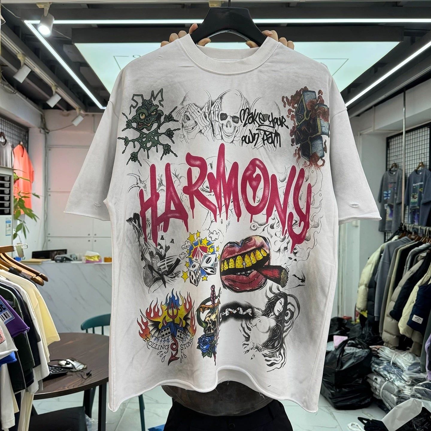 FK®️| ÁO THUN NGẮN TAY CỔ TRÒN COTTON IN HÌNH KTS ĐÍNH ĐÁ FK16