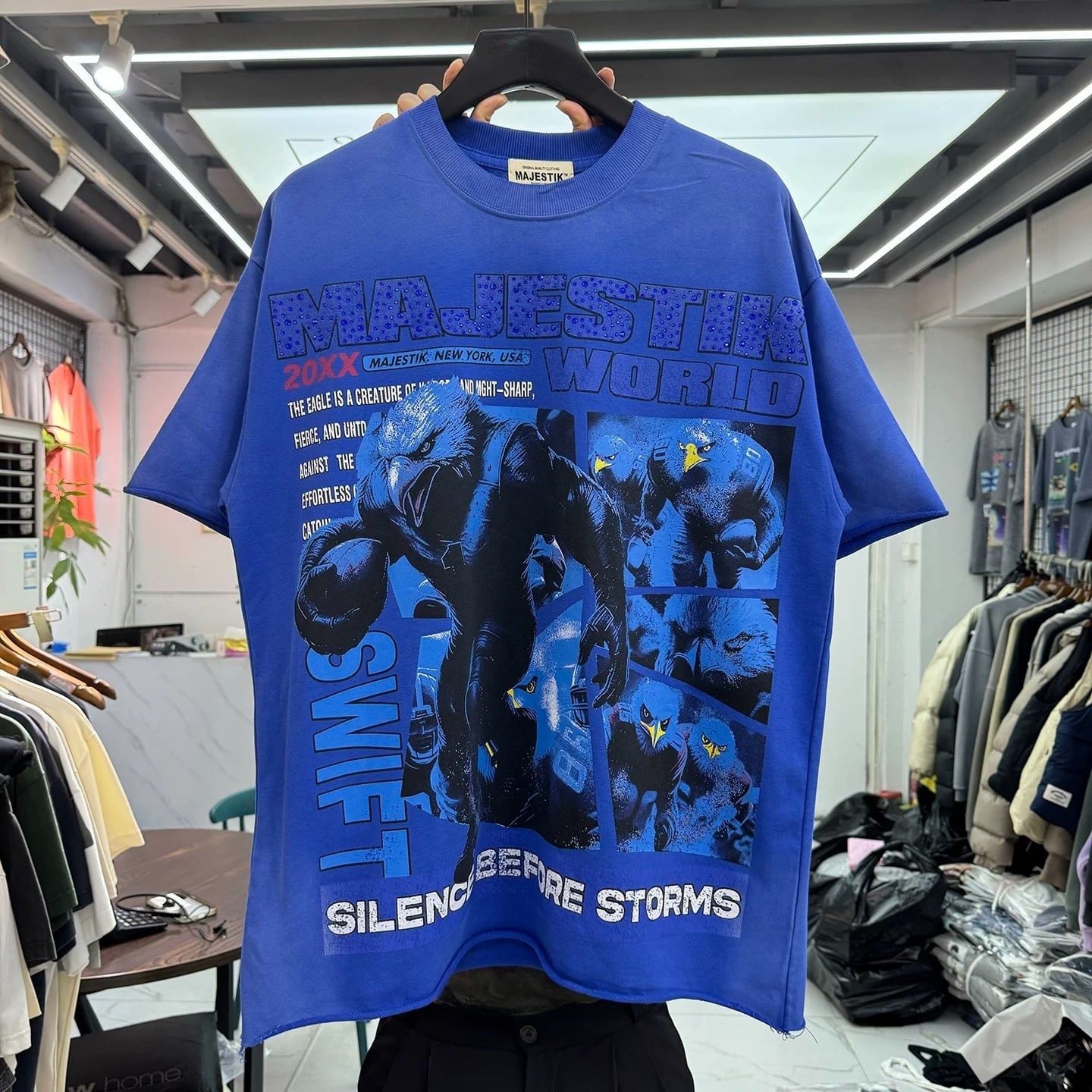 FK®️| ÁO THUN NGẮN TAY CỔ TRÒN COTTON IN HÌNH KTS ĐÍNH ĐÁ FK39