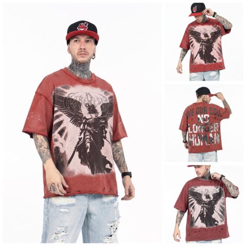 FK®️| ÁO THUN TAY LỠ THỤNG RỘNG NGANG CỔ TRÒN COTTON IN HÌNH KTS ĐÍNH ĐÁ FK50