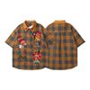 WES®️| ÁO SƠ MI NGẮN TAY THÊU HỌA TIẾT HOẠT HÌNH  UNISEX YH983